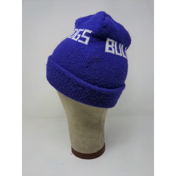 Bulldogs Knit Ski Cap Beanie Hat Purple Toboggan Cap Spell Out - Picture 5 of 10